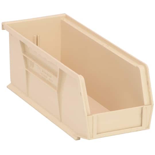 Quantum Food Service QUS224 IV Stack & Hang Shelf Bin - 10 7/8 x 4 1/8, Ivory, Beige, Case of 12